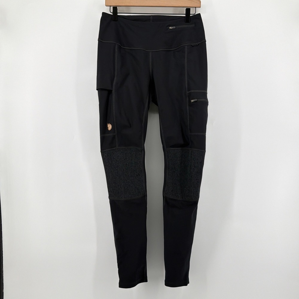 Fjallraven Abisko Trekking Tights Women Large L Black Reinforced Hiking Pants